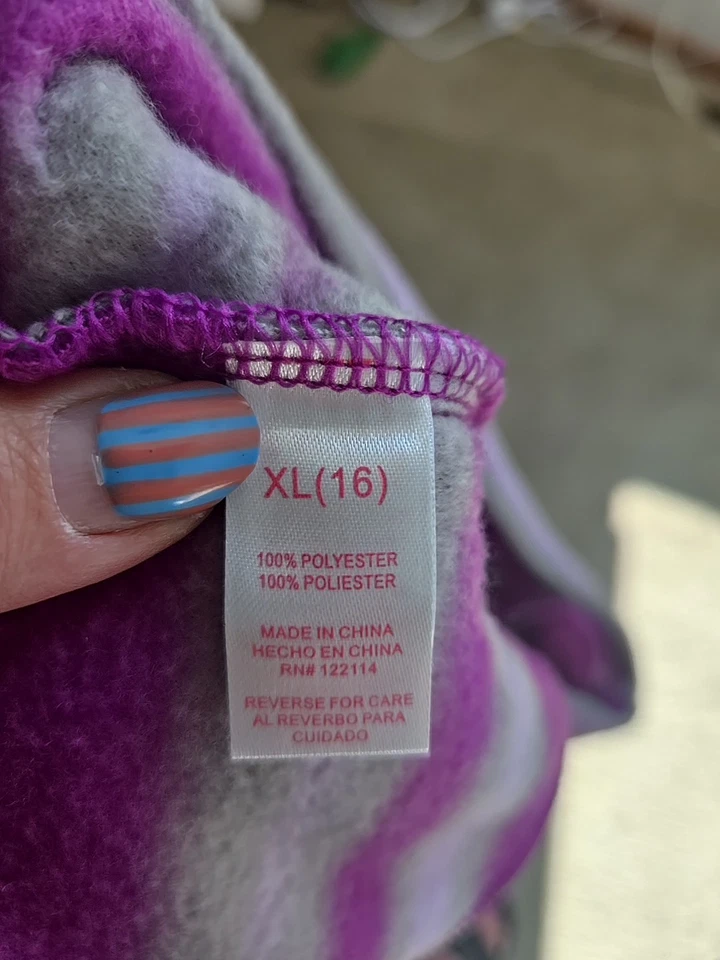 Chaqueta polar Dreamstar GIRLS KIDS rosa y gris talla XL (16) a rayas Foto 4 de 4