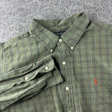 Polo Ralph Lauren Shirt Men XL Green Plaid Long Sleeve Button Up Classic Fit