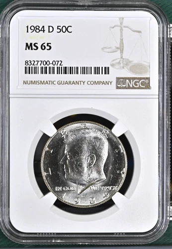 1984-D KENNEDY HALF DOLLAR 50 CENTS NGC MS65 UNC DETAILED COIN #AJ