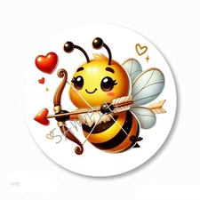 Cupid Arrow Valentine BumbleBee Scrapbook Stickers Envelope Seals Labels Favors