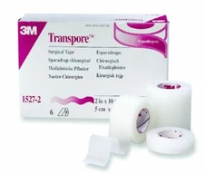 3M Transpore Water Resistant Plastic Surgical Tape 1/2'' x 10 yds -6 Pack