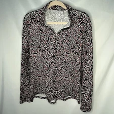 Nivo Sport Women's L 1/4 Zip Golf Shirt Black White Multicolor UPF 50 MSRP $88