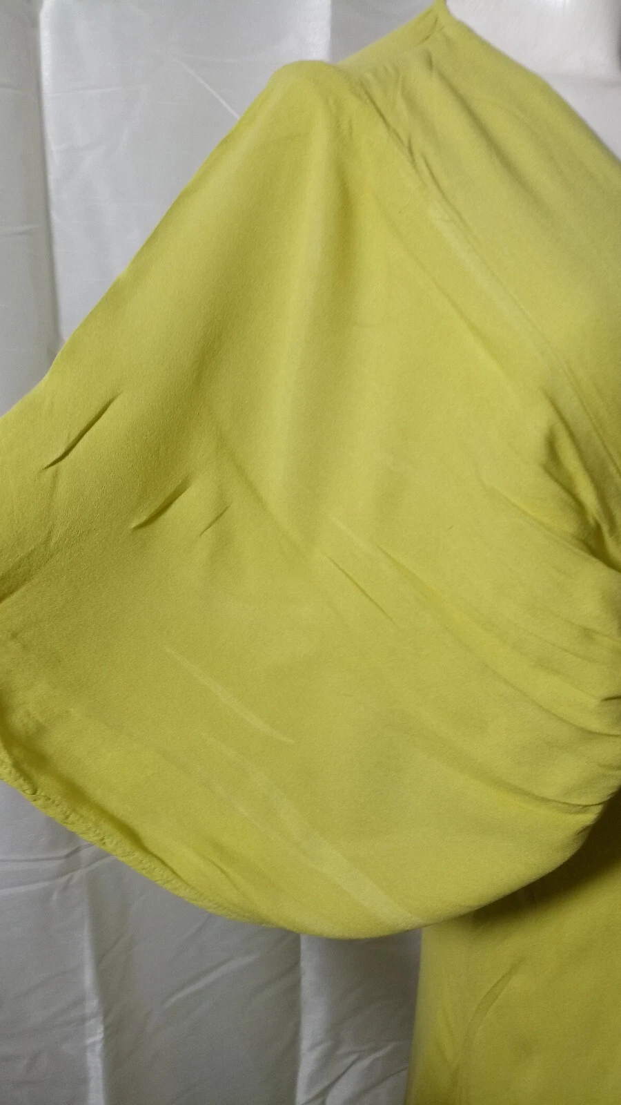 VETEMENTS YFB Abbigliamento Vestito Donna Asimmetrico Increspato Verde Limone Tg XSmall Dolman Slv