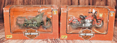 LOT OF 2 Maisto 1998 Harley Davidson 1942 Flat Head & 1948 Panhead NIB-NOT MINT