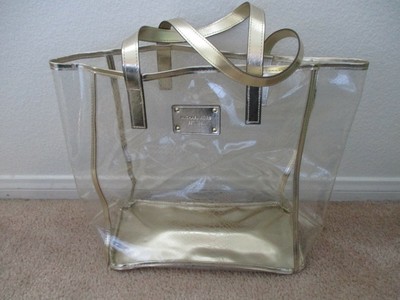kors michael clear beach tote bag