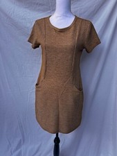 Alya Brown & White Striped Knit Dress With Pockets Size S