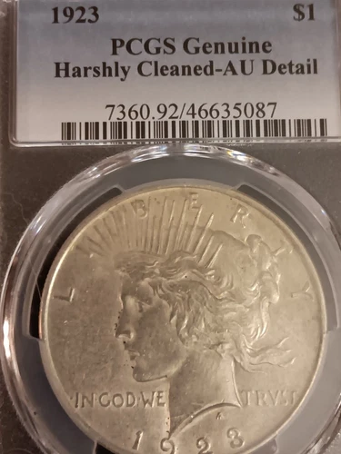 1923 AU  Peace Dollar P $1  VAM 2 DOUBLE TIARA PCGS  Gem