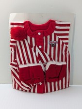 Vintage 1984 Teddy Ruxpin Red Striped Nightshirt Cap Boots Outfit NEW UNUSED
