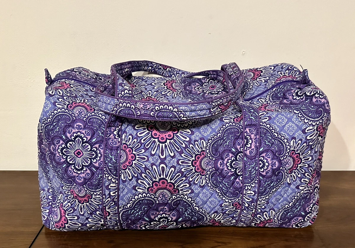 Vera Bradley Large Travel Duffle Bag with Pockets in Lilac