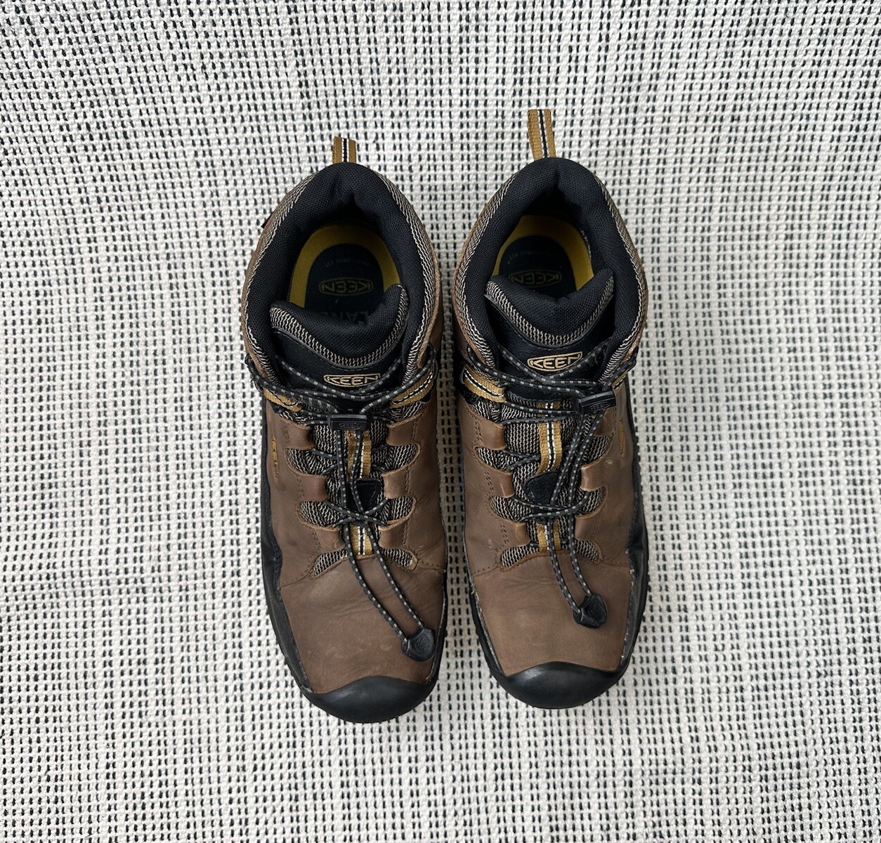 Stivali da trekking Keen Targhee bambini 7 terra scura marrone dorato elastici pizzo impermeabili