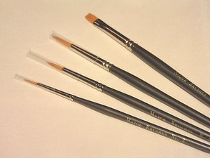 MODELLER FINE PAINT BRUSHES 0 00 000 SIZES SYNTHETIC SABLE X 3 TRIANGLE HANDLE