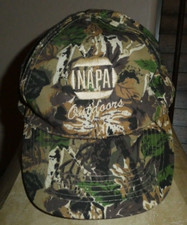 Vintage Napa Hat Cap Strap Back Brown Camo Green Hunting Outdoors 90s