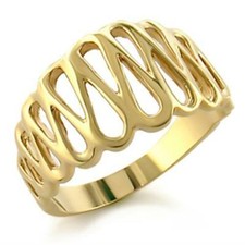 Image of Ladies gold ring band open 18kt comfort no stone flat  pretty 54402