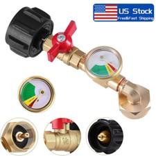 New 1Lb To 20Lb Tank Propane Refill Adapter With Gauge And ON-Off Control Valve