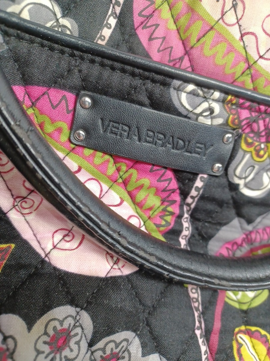 Vera Bradley Moon Blooms Travel Bag Black Pink Green Purple  display picture 1