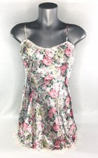 Vintage Floral Pastel 32" Lace Trim Full Slip Lingerie Womens M Made In USA