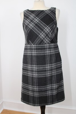 Lands End 4 Gray Plaid Fuzzy Wool Tank Sheath Dress Pockets | eBay Lands End 4 Gray Plaid Fuzzy Wool Tank Sheath Dress Pockets | eBay