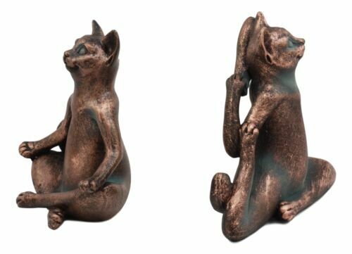 Juego de estatuas de yoga estiramiento de gatos en meditación de loto y postura de rey paloma de una pierna - Imagen 3 de 8