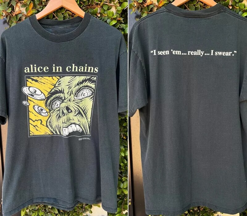 Alice In Chains (1996) Band 2 Side Black Unisex T shirt Gift Fan