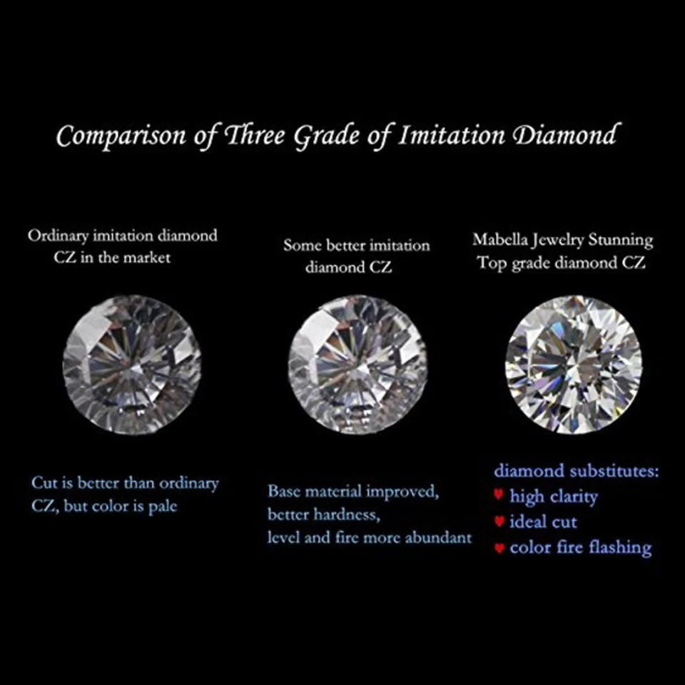 Juego de trío de boda de plata de ley 925 con corte princesa de 3,28 quilates para mujer Foto 4 de 4