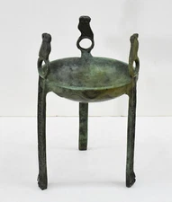 Pure Bronze mini Tripod with Owls - Homer Winner Prize - Apollo Delphi Oracle