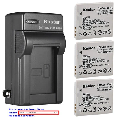 Kastar Battery Wall Charger for Canon NB-4L NB-4LH & Canon PowerShot ELPH 100 HS