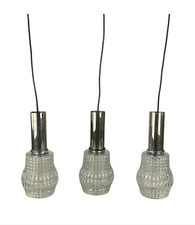 70er Jahre Deckenleuchte Hängelampe Kaskadenlampe Glas Chrom Space Age Design