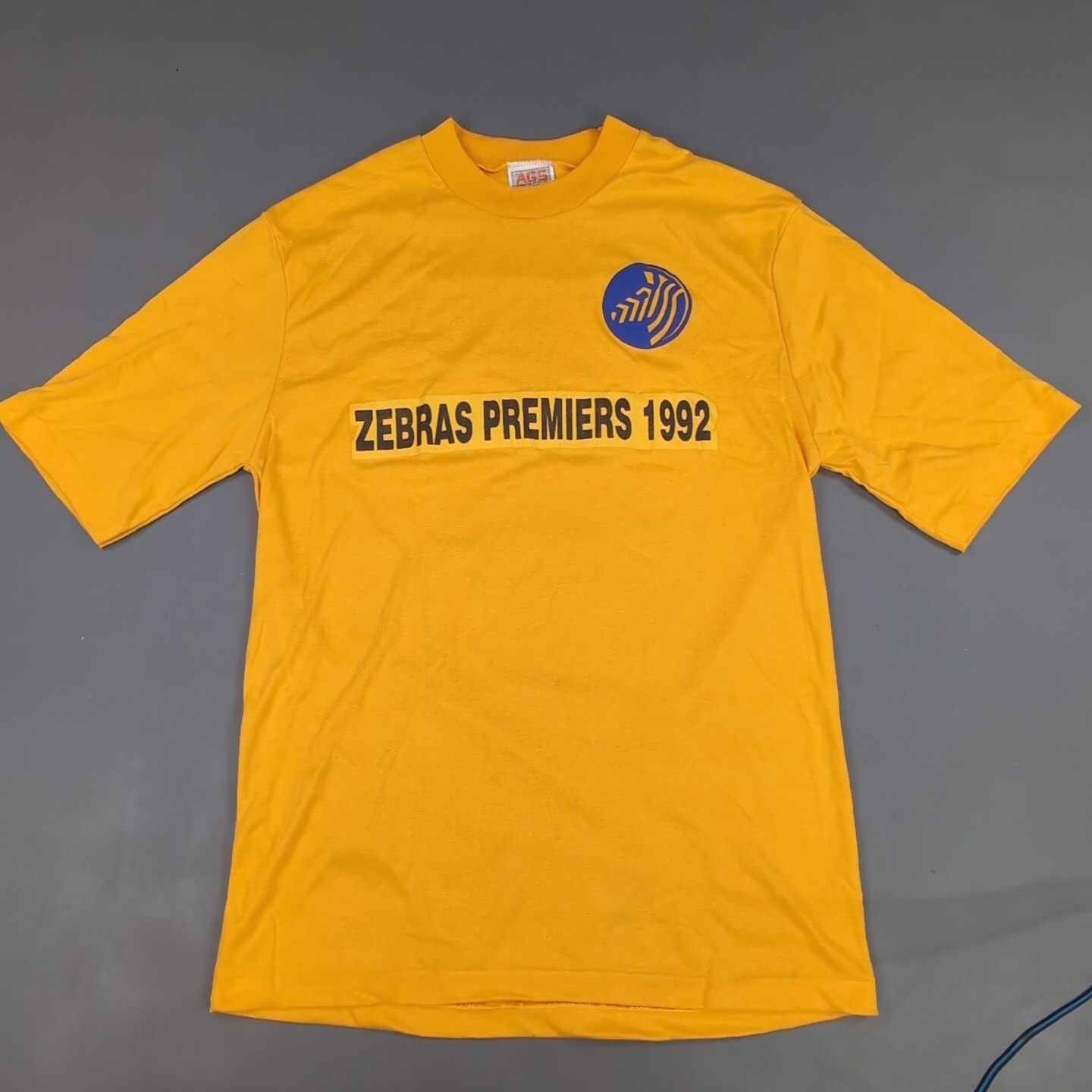 Vintage Brunswick Zebras Shirt Mens Medium Yellow 92 90s Football Single Stitch 