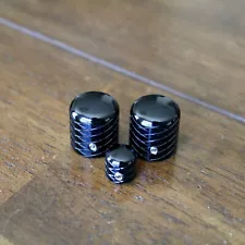 Double Helix Dome Top knob set of 2 with switch tip, Jet Black