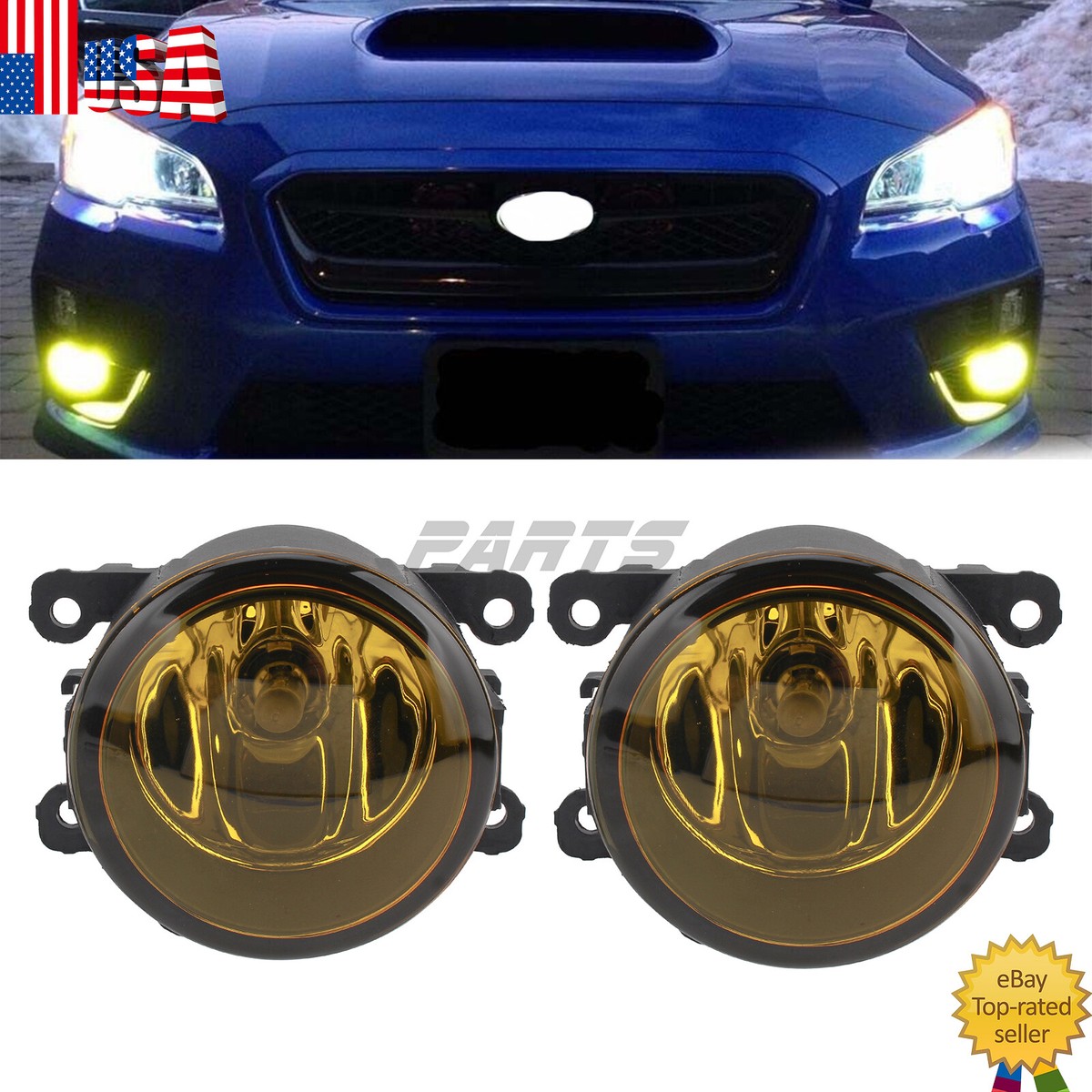 For Subaru WRX STI Impreza Outback Golden Yellow Fog Lights