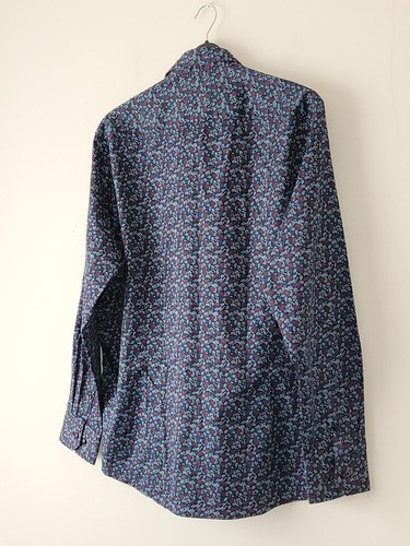 BUGATTI Men's Shirt Long Sleeve Navy Leaf Print Size XL RRP £85. SOLD OUT - Picture 11 of 18
