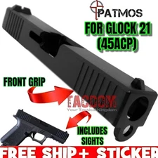 PATMOS JUDAH BLACK NITRIDE Slide for GL0CK 21 45acp Gen 3 - FRONT GRIP SERRATION