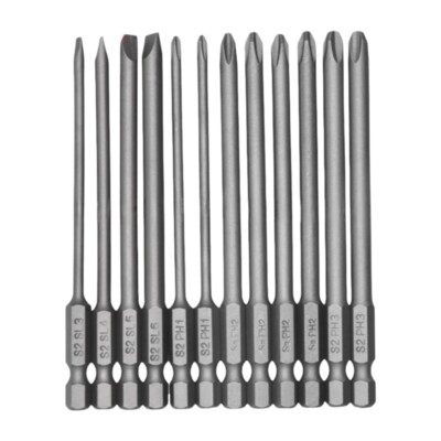 12pcs Slotted and Crosses Screwdriver Bit Set for Efficient Work Power Tool Bit
