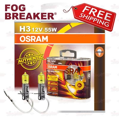 H3 OSRAM FOG BREAKER Scheinwerfer Lampe 2600K Gelb NEBEL LICHT Duo Box 62151FBR