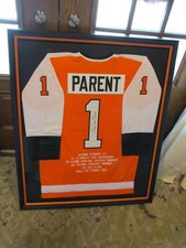 Bernie Parent Signed Jersey Framed JSA Certified