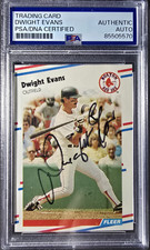 Dwight Evans 1988 Fleer Autographed #351 Boston Red Sox Auto Baseball Card PSA