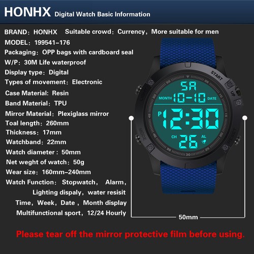 Fashion Men's Military Sports Watch Luxury LED Digital Water Resistant Watch - Picture 15 of 33