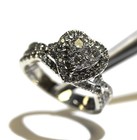 14k white gold 1.11ct heart diamond cluster engagement ring wedding band 6.3g 7 — photo 7
