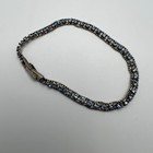Stones Silver Tone 7 inches Vintage Tennis Bracelet Blue Crystal