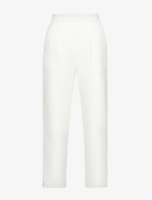 LAVISH ALICE Damen High Waist Tapered Hose weiß Damen Gr. UK 6 NEU