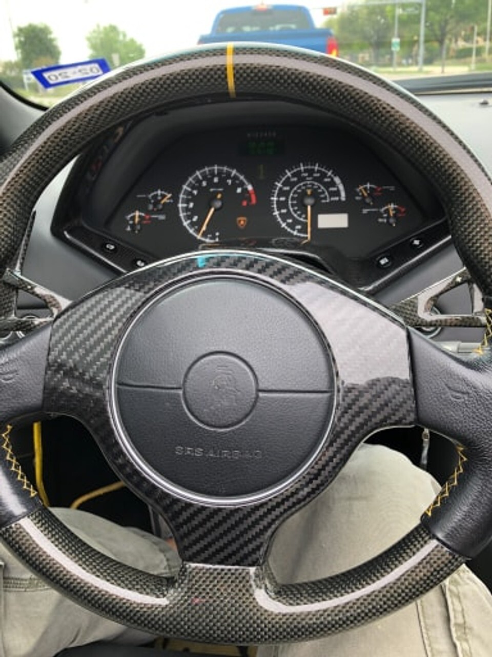 Fit Lamborghini Murcielago 01-10 Carbon Fiber Steering Wheel Center Cover