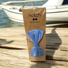 Notch Mens Designer Bow Tie Pre Tied Anchor Light Blue New in Package with Tags