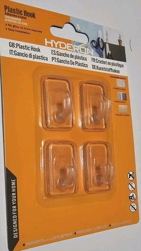 Hyderon Plastic Hooks Small 4 Pack