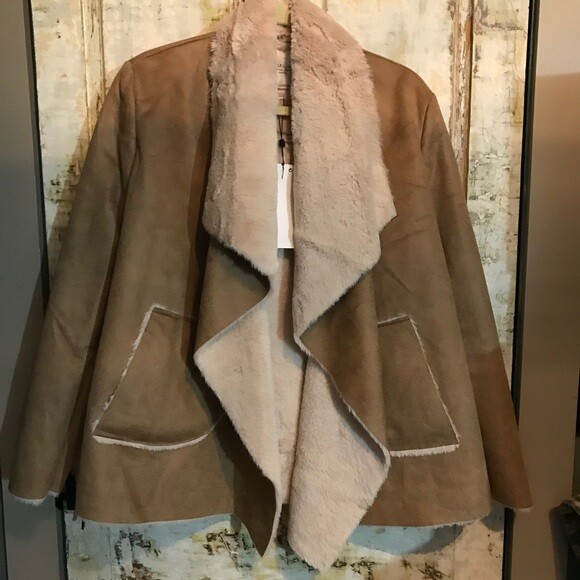 Zara Trafaluc Womens Sherpa lined Coat $129 New Small SOLD OUT 5340 image 7