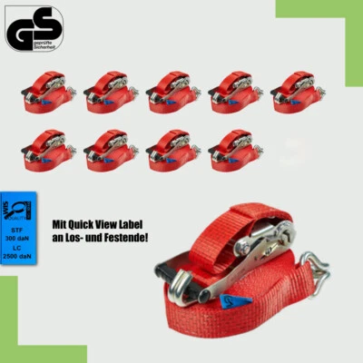 10x Profi Spanngurt Zurrgurt 5000kg 2tlg 8m 5t 5to Ratschenzurrgurt GS 2500 daN - Bild 1 von 4