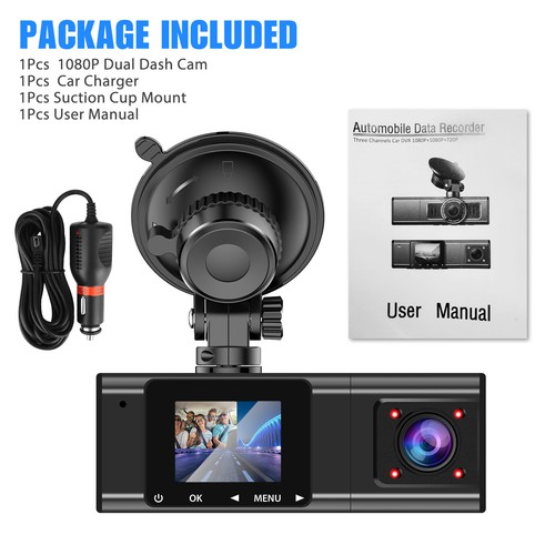 1080P Car DVR Dash Cam Recorder Night Vision G-Sensor Front&Inside Camera 170° - Picture 8 of 8