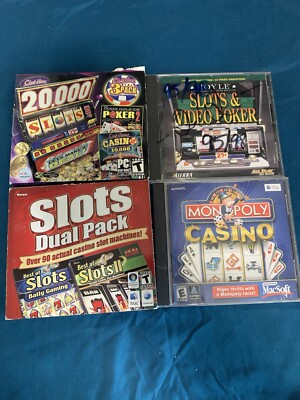 Lot Of 4 Casino, Slot , Video Poker & Monopoly Casino PC Games