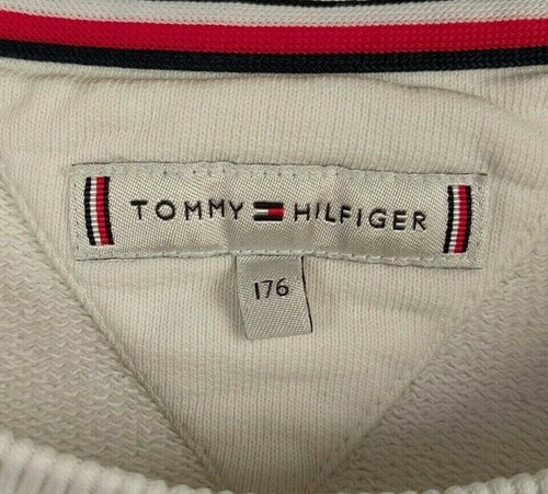 Tommy Hilfiger Sudadera Pullover Blanco Manga Larga Niñas Talla 176 cm 5.8 Pies - Imagen 4 de 4