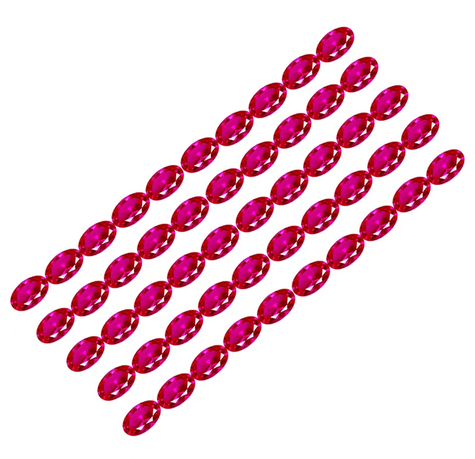 8x6mm Natural Red Ruby 50 Pcs Lot Certified Loose Gemstone Oval Cut Gems A276 - Image 4 of 4