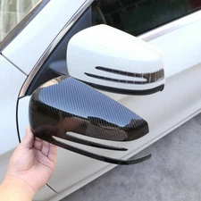 Carbon Fiber Black For Benz A B C E S CLA GLA CLS GLK Rearview Mirror Cover Cap